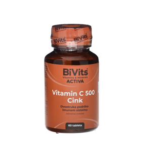 BIVITS vitamin C 500mg+Cink 10mg tablete a60
