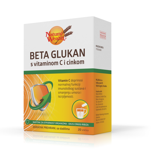 NW BETA GLUKAN sa vitaminom C i cinkom kesice a 20 (cijena se odnosi na jednu kesicu)