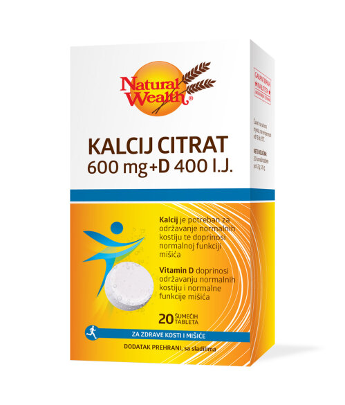 NW Kalcij Citrat 600 + D 400 I.J. šumeće tablete a20