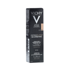 VICHY DERMABLEND 3D Korektivni puder za masnu kožu sklonu aknama s visokim stepenom prekrivanja, 30 ml, 45 Gold