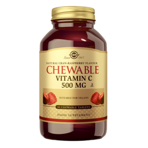 SOLGAR Vitamin C 500mg tablete za žvakanje a90 (Okus brusnica/malina)