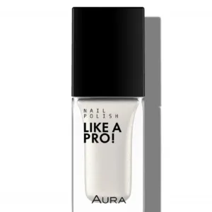 AURA lak za nokte Like A Pro–101 White With Gold Shimmer 9.5 ml