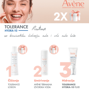 AVENE set tolerance hydra 10 fluid za hidrataciju suhe i vrlo suhe kože