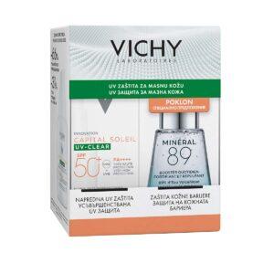 VICHY set Capital Soleil UV-CLEAR fluid SPF50+ 40 ml + Mineral 89 booster 30 ml PROMO