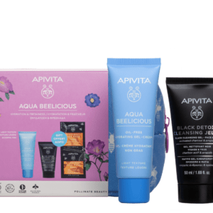 APIVITA set Aqua beelicious ( Light krema 40ml+black detox 50ml gratis +maska za lice med 2x8ml gratis)