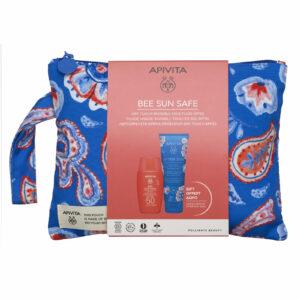 APIVITA set Bee Sun Safe Dry Touch Fluid SPF50+ 50 ml + POKLON After Sun Face & Body Gel-Cream 100 ml