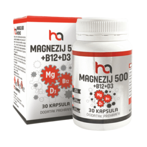MAGNEZIJ HA 500 + B12 +D3 30 kapsula