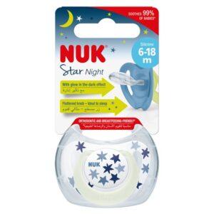 NUK varalica silikonska Star Night 6-18m (sa kutijicom)