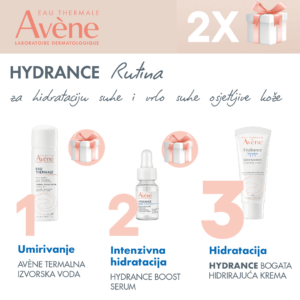 AVENE Hydrance Riche 40ml RUTINA, poklon ( Hydrance Boost serum 10ml+Termalna voda50ml)