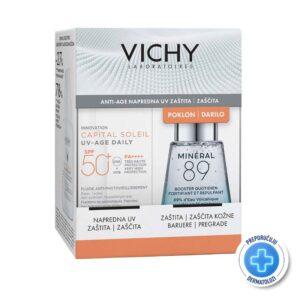 Vichy set Capital soleil UV-age daily fluid SPF50, 50ml +mineral 89 booster 30ml