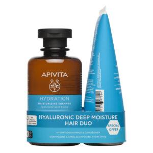APIVITA set za hidrataciju kose ( šampon 250ml+regenerator150ml) sa hijaluronskom kiselinom i aloe verom