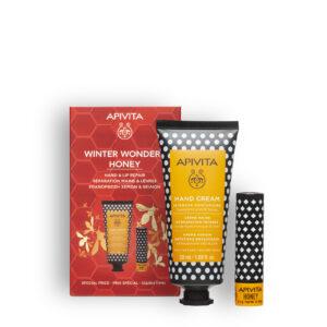 APIVITA set krema za ruke za intenzivnu hidrataciju 50ml i balzam za usne 4,4g