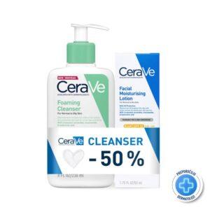 CeraVe Hidratantna krema za lice SPF30 52ml + 50% na Pjenušavi gel za čišćenje 236 ml