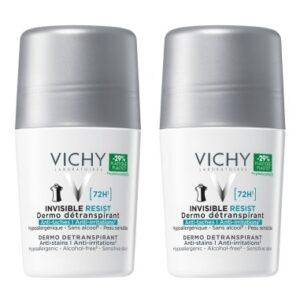Vichy Deo-Duo Antiperspirant roll-on Invisible resist - za zaštitu od znojenja do 72h 2X50ml