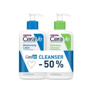 CeraVe hidratantni losion 236 ml + Hidratantna emulzija za čišćenje 236 ml -50%