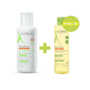 A-DERMA Exomega balzam 400ml + Exomega ulje 200ml GRATIS